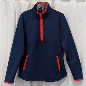 St. John's Bay Long Sleeve Fleece Quarter Snap Pullover Sweatshirt Women's Large